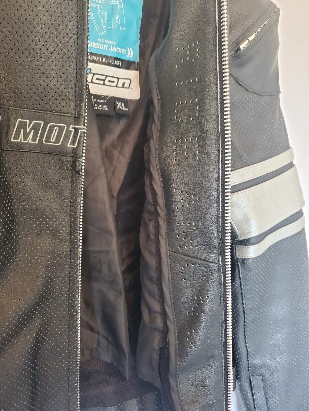 Icon Pursuit Asphalt Technologies Womens XL Motorcycle Jacket Reflective Stripes - Picture 6 of 16